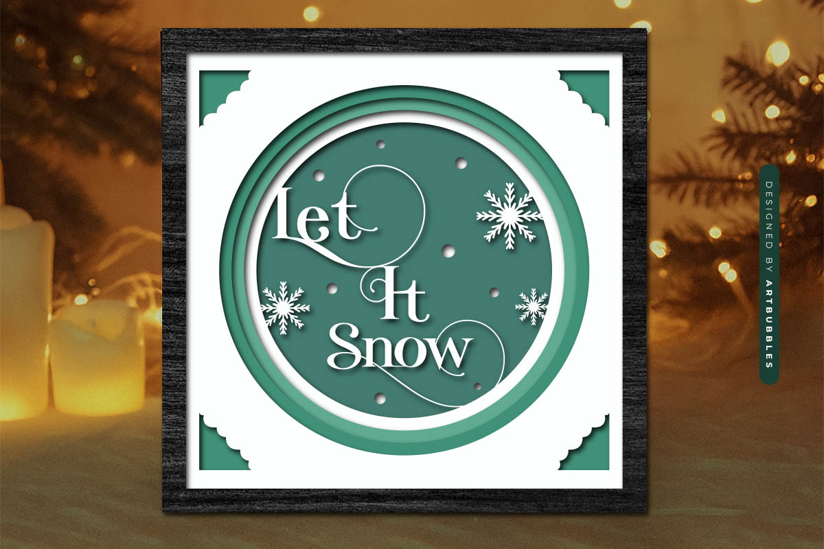 Paper Cut Layered Shadow Box Christmas SVG