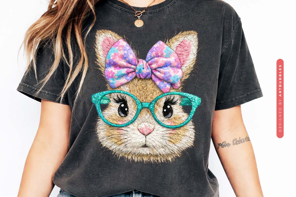 Faux Yarn Coquette Bunny Easter PNG Image.jpg