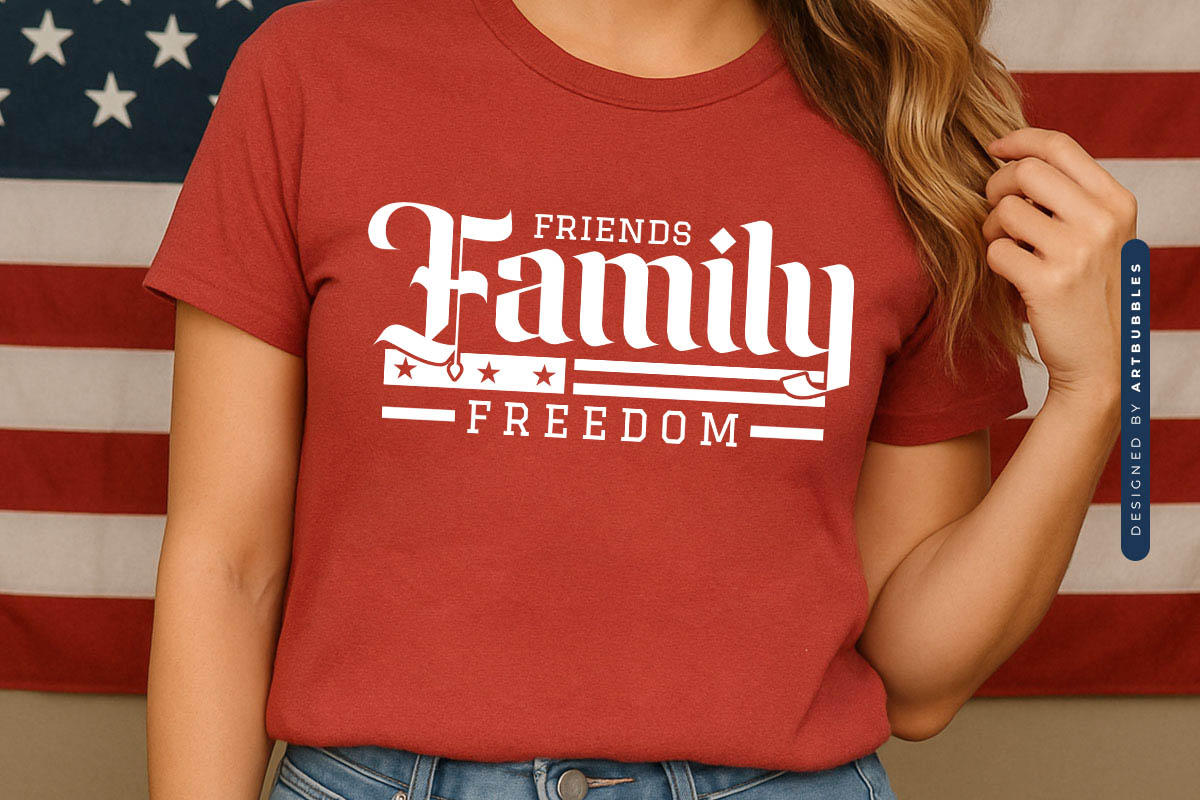 Friends Family Freedom - 4th of July SVG Design Tshirt Mockup Image.jpg