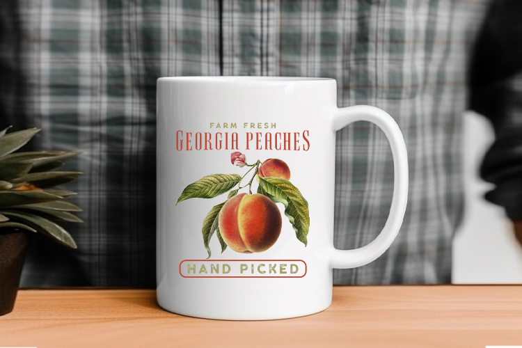 Georgia Peaches - Vintage Fruit Sublimation Design Mug Mockup Image.jpg