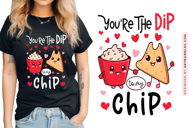 Funny Food Valentines Day Sublimation Design