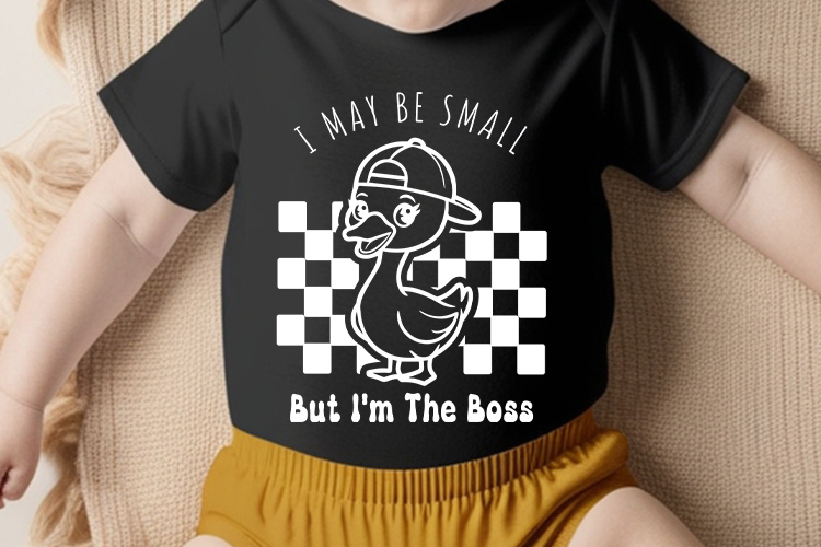 I May Be Small But I'm The Boss - Baby SVG File Tshirt Mockup Image.jpg