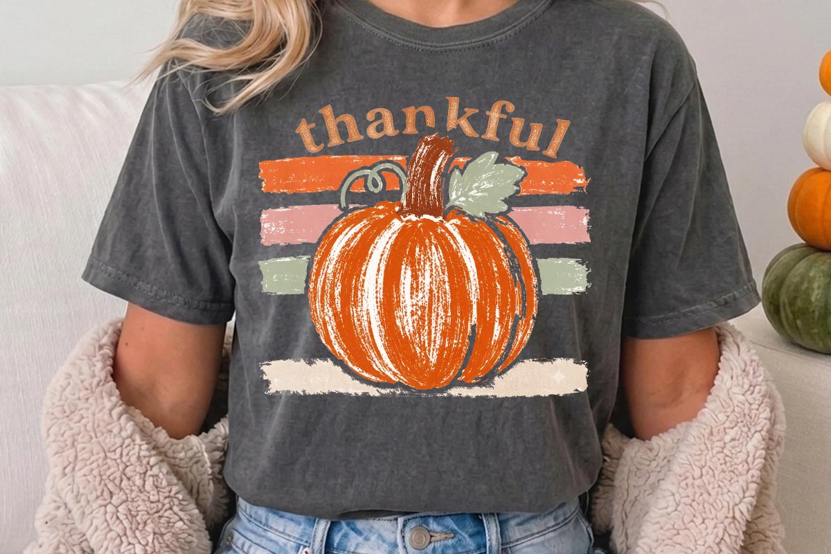 Thankful Striped Fall Pumpkin PNG Sublimation Shirt Mockup Image.jpg