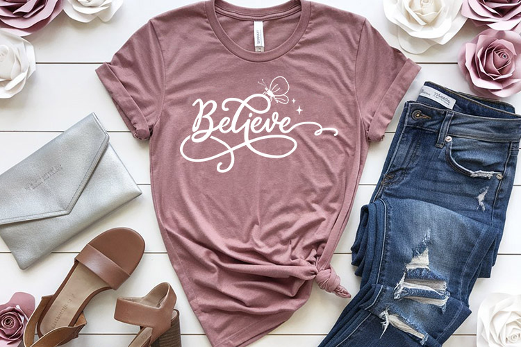 Believe - Free Butterfly SVG Cut File Tshirt Mockup Image.jpg