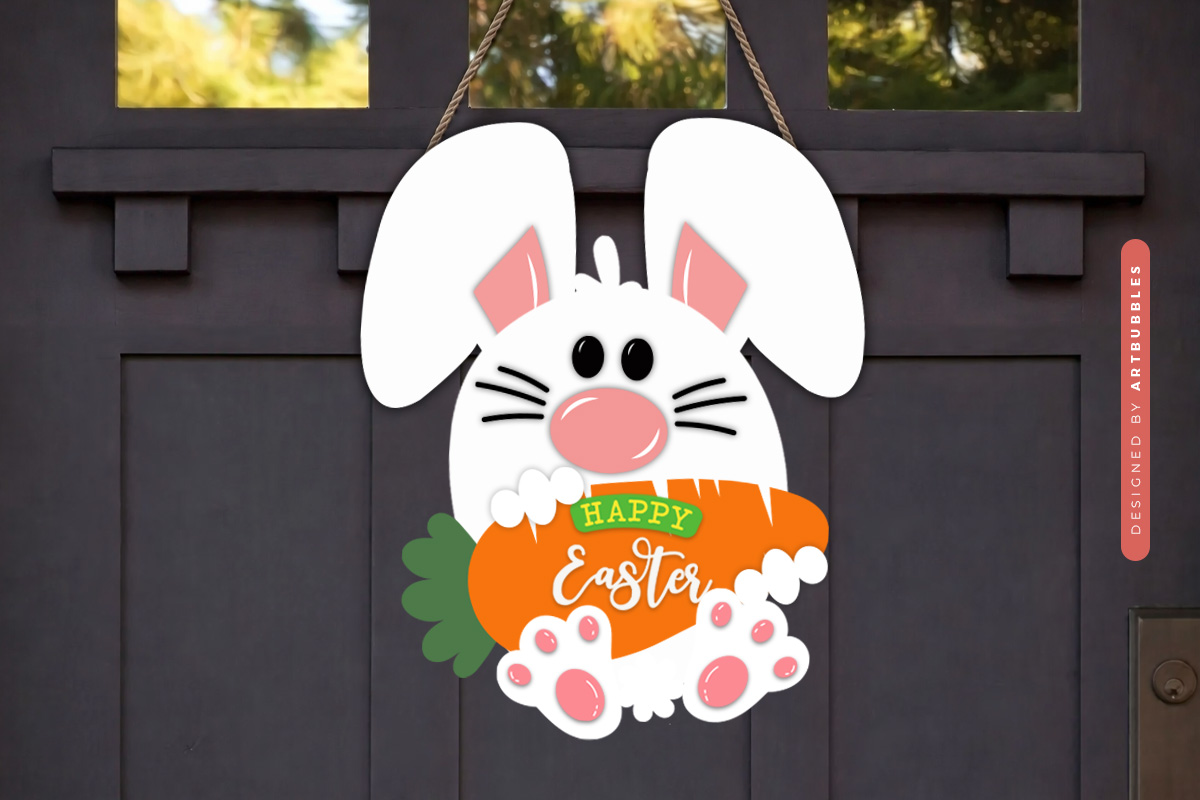 Happy Easter Bunny Door Hanger SVG Image.jpg