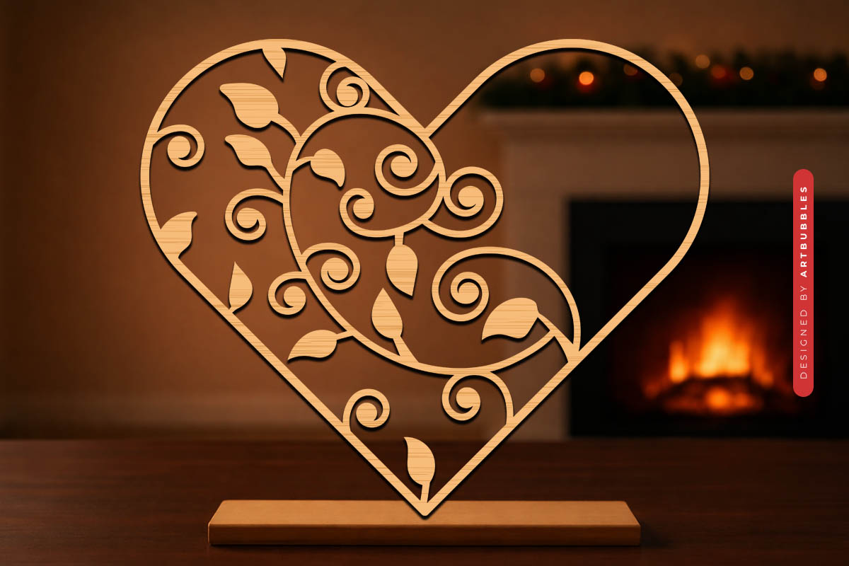 Valentine's Day Heart SVG Laser Cut File