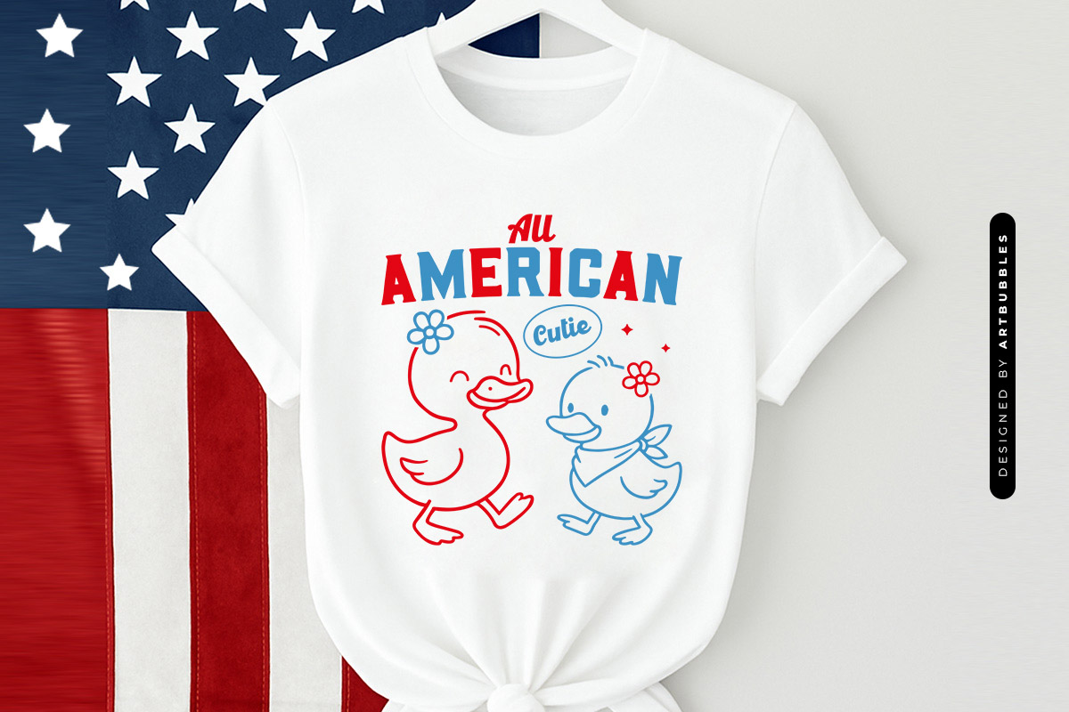 All American Cutie - Cute 4th of July SVG T-shirt Mockup Image.jpg