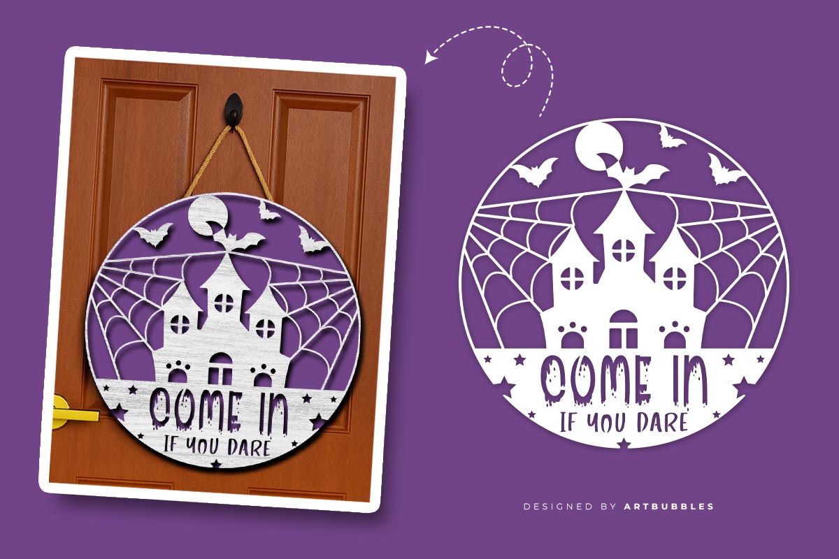 Come In If You Dare - Halloween Door Hanger SVG Image.jpg