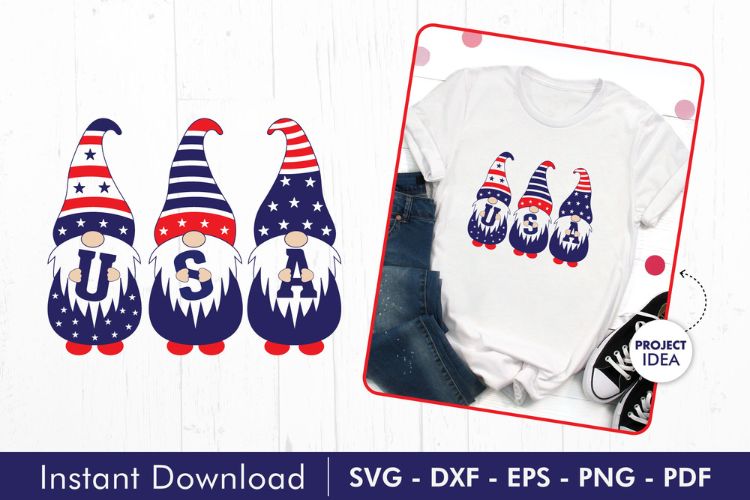 USA Gnome Fourth of July SVG Design image.jpg