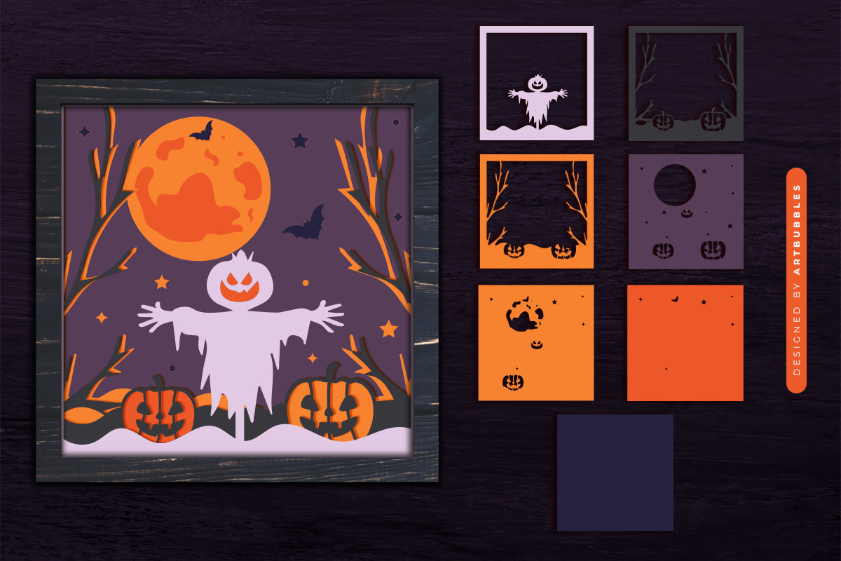 Scarecrow Halloween Shadow Box SVG Design Image.jpg