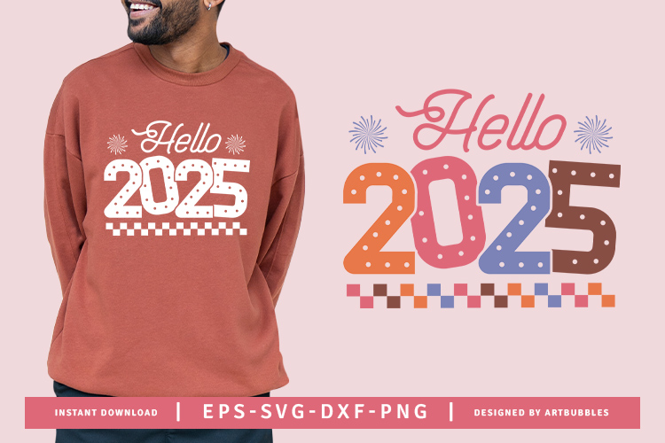 Hello 2025 - Handmade New Year SVG Cut File Image.jpg