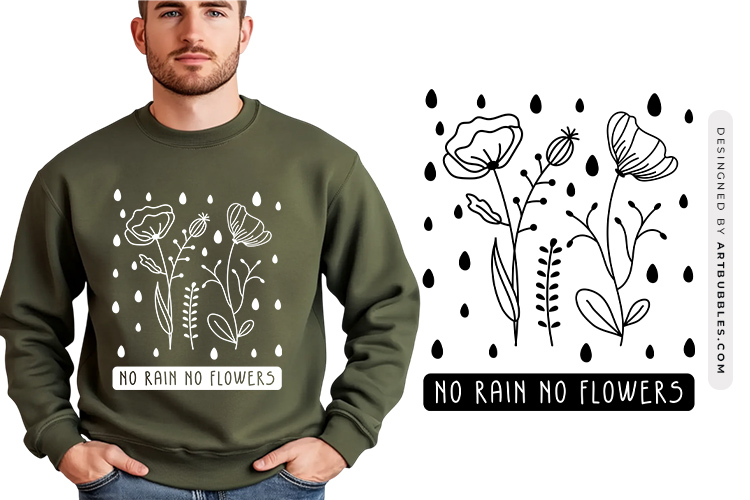 No Rain No Flowers - Wildflower Quote SVG Image.jpg