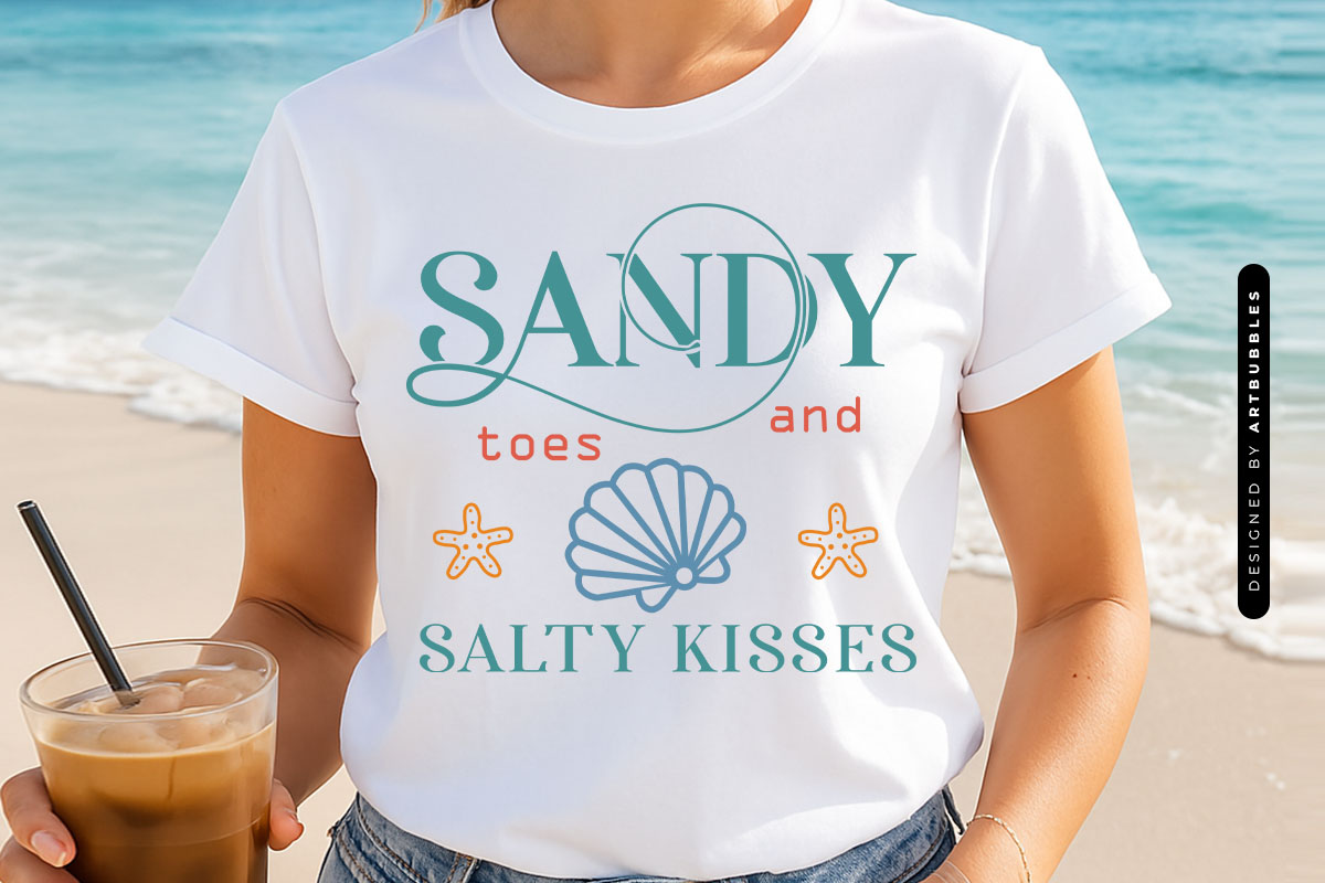 Sandy Toes and Salty Kisses - Summer SVG Shirt Mockup Image.jpg