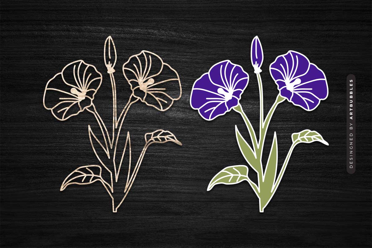 Laser Cut Morning Glory Flower SVG Image.jpg
