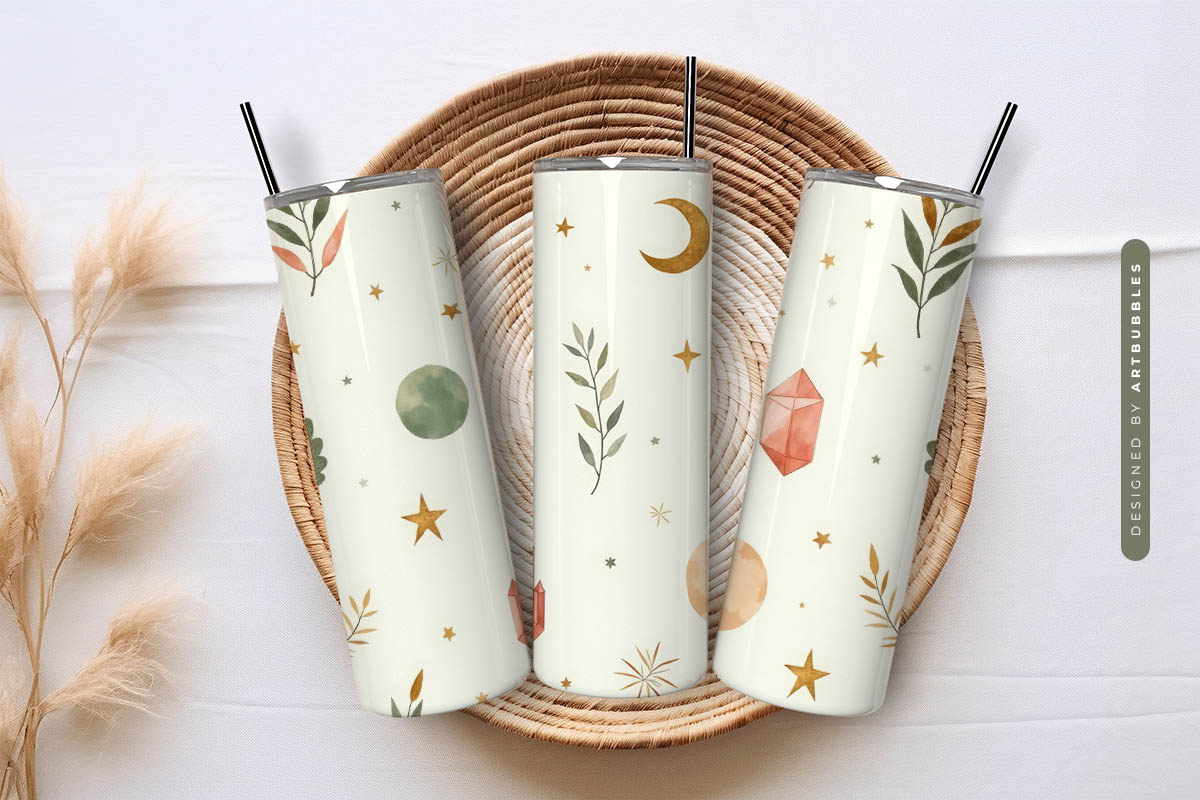 Boho 20oz Skinny Tumbler Wrap Sublimation PNG Image 3.jpg