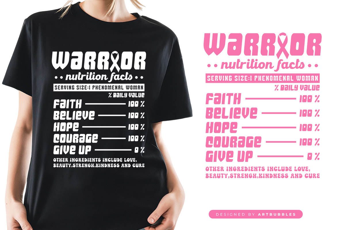 Warrior Nutrition Facts - Retro Breast Cancer SVG Image.jpg