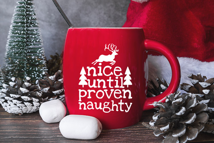 Nice Until Proven Naughty - Funny Christmas SVG Free Mug Mockup Image.jpg