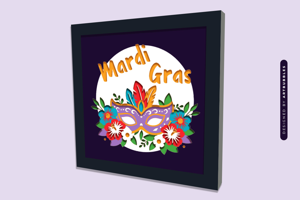Mardi Gras Floral Shadow Box SVG Image 2.jpg