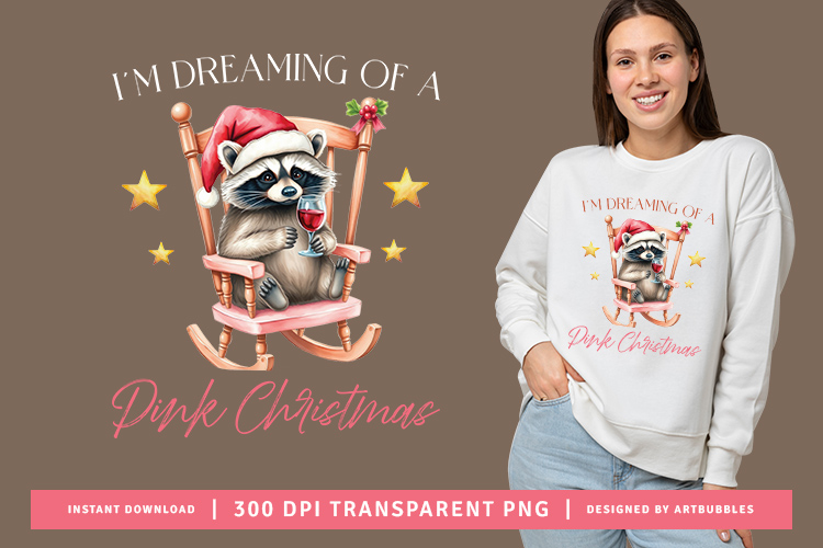 I'm Dreaming of A Pink Christmas Sublimation Design Image.jpg