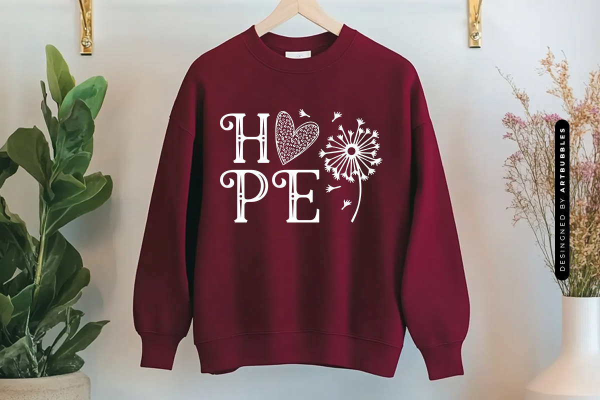 Hope - Dandelion SVG Design for Cricut Sweatshirt Mockup image 2.jpg