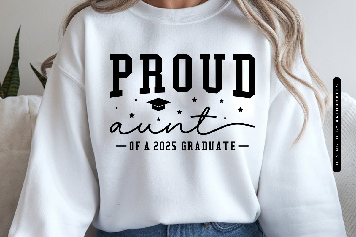 Proud Aunt of a 2025 Graduate - Graduation SVG Tshirt Mockup Image.jpg