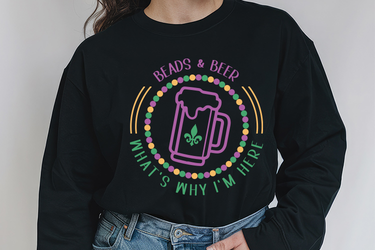 Beads & Beer That's Why I'm Here - Mardi Gras SVG Sweatshirt Mockup image.jpg