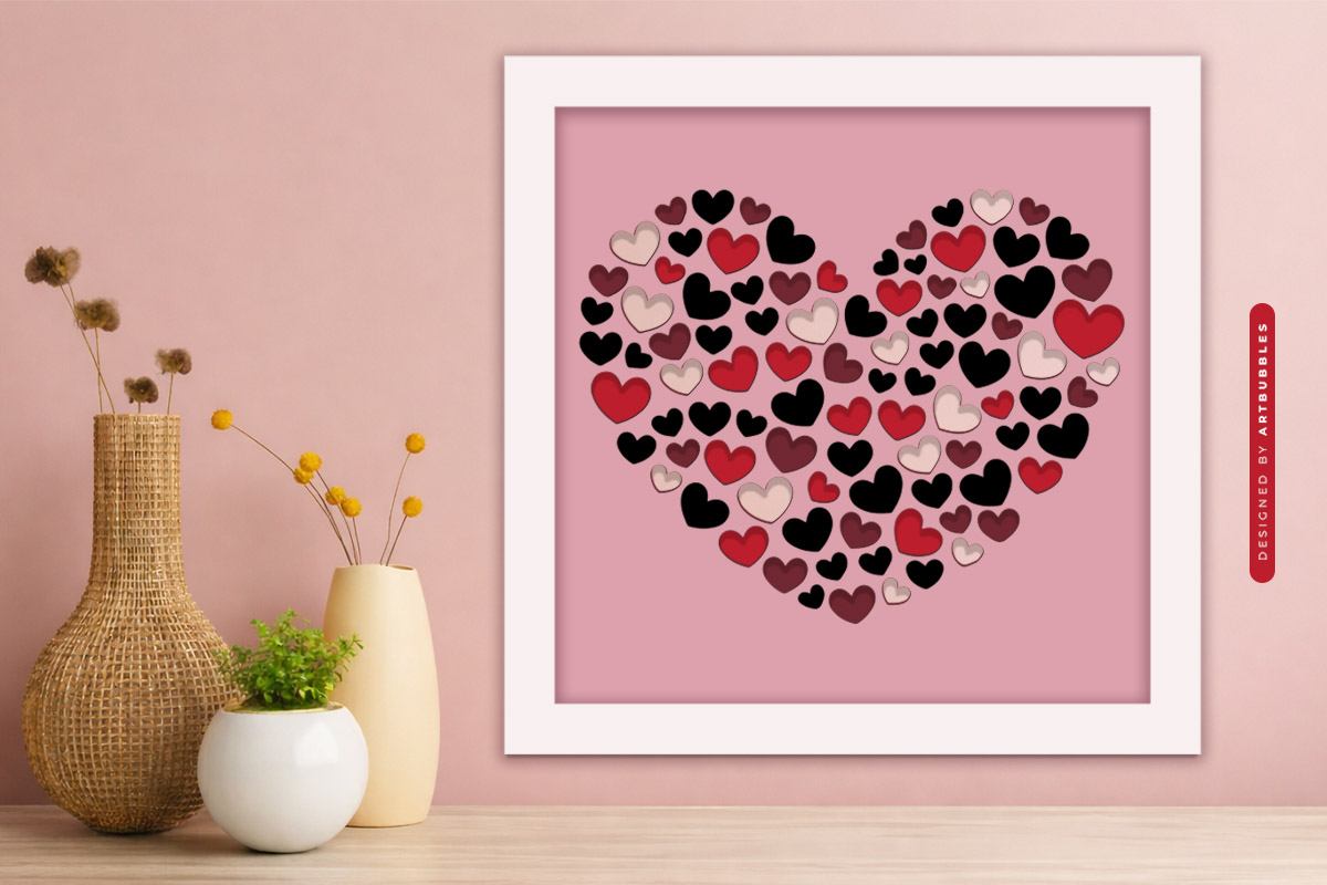 3D Heart Valentine Shadow Box SVG Design Image 4.jpg