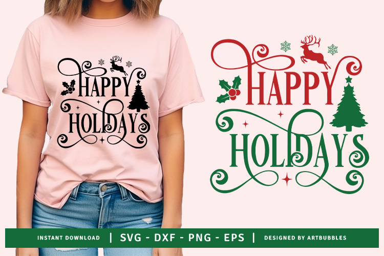 Happy Holidays - Christmas SVG Free Image.jpg