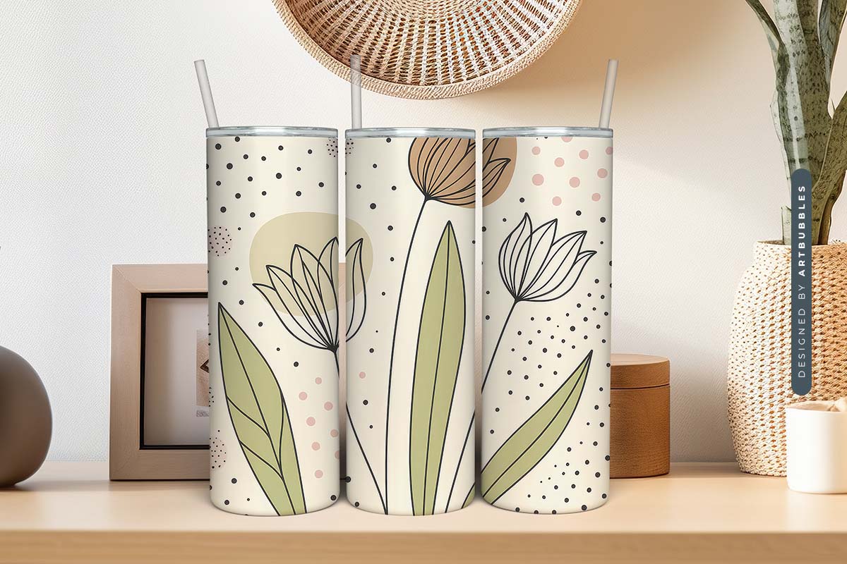 Wildflower Boho 20oz Skinny Tumbler Sublimation Image 2.jpg
