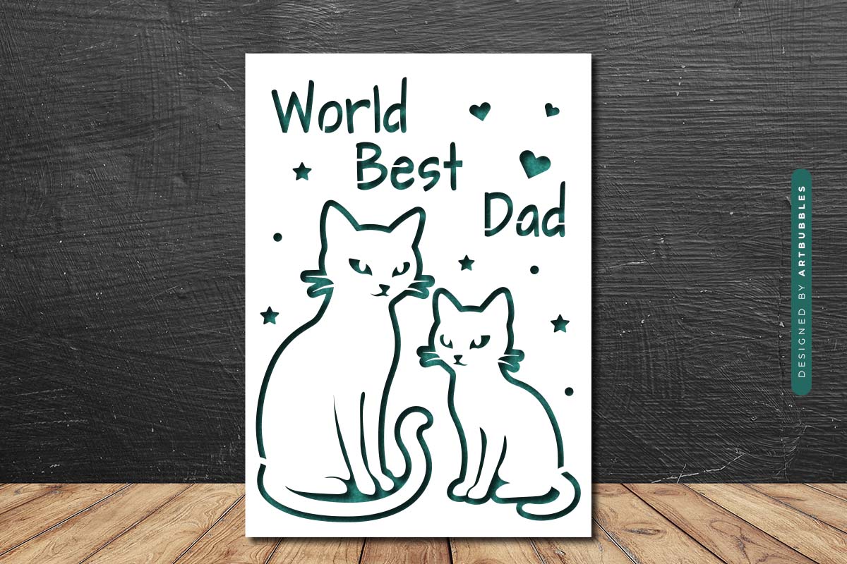 Dog Fathers Day Card SVG - Paper Cut Art Image 2.jpg