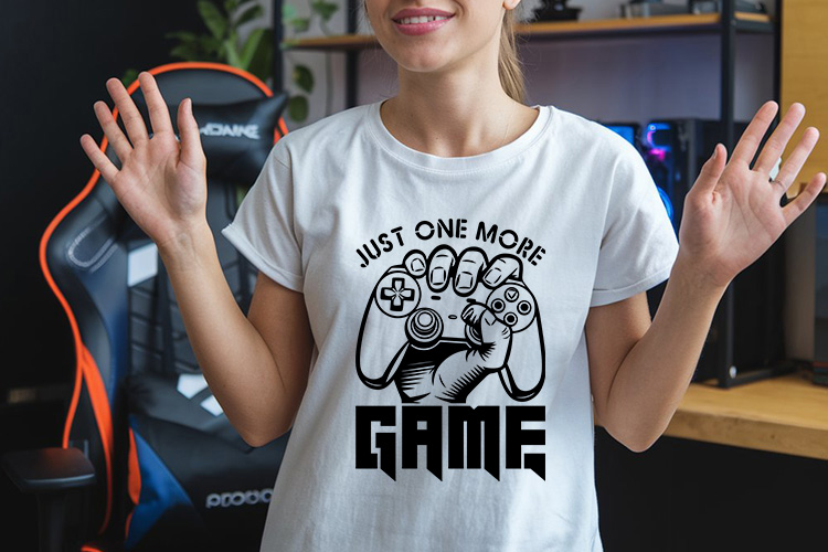 Just One More Game - Gaming Vector SVG Shirt Mockup Image.jpg