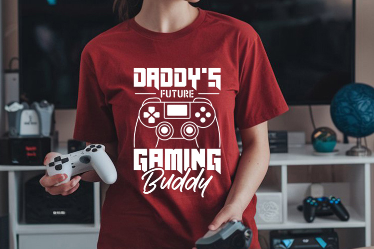 Daddy's Future Gaming Buddy SVG Vector T-shirt Mockup Image.jpg