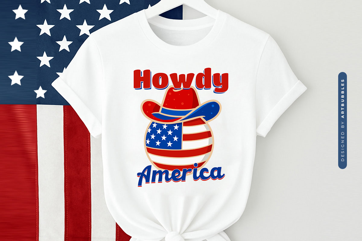 Howdy America - 4th of July Western Sublimation Tshirt Mockup Image.jpg