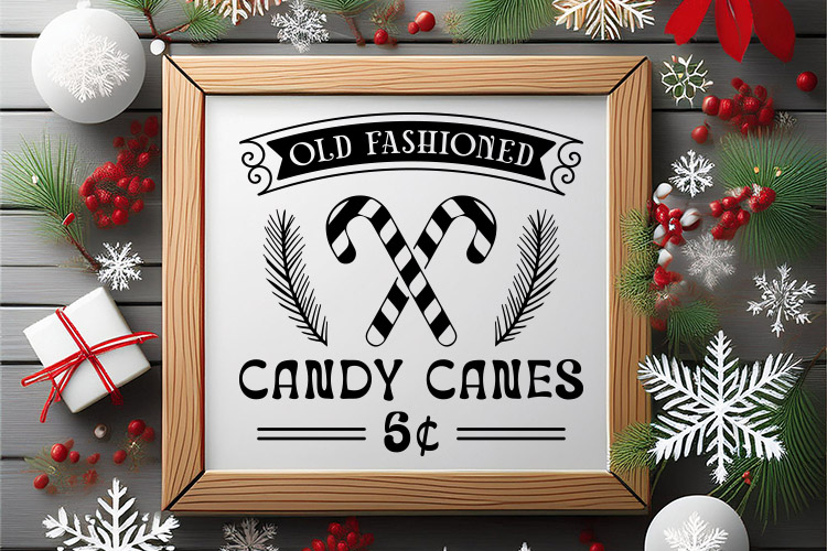 Old Fashioned Candy Canes - Farmhouse Christmas Sign SVG Image 3.jpg