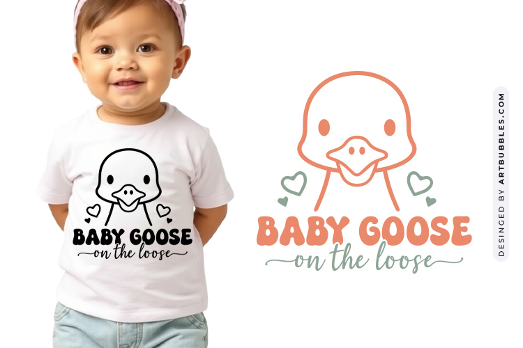 Funny Baby Goose on the Loose SVG