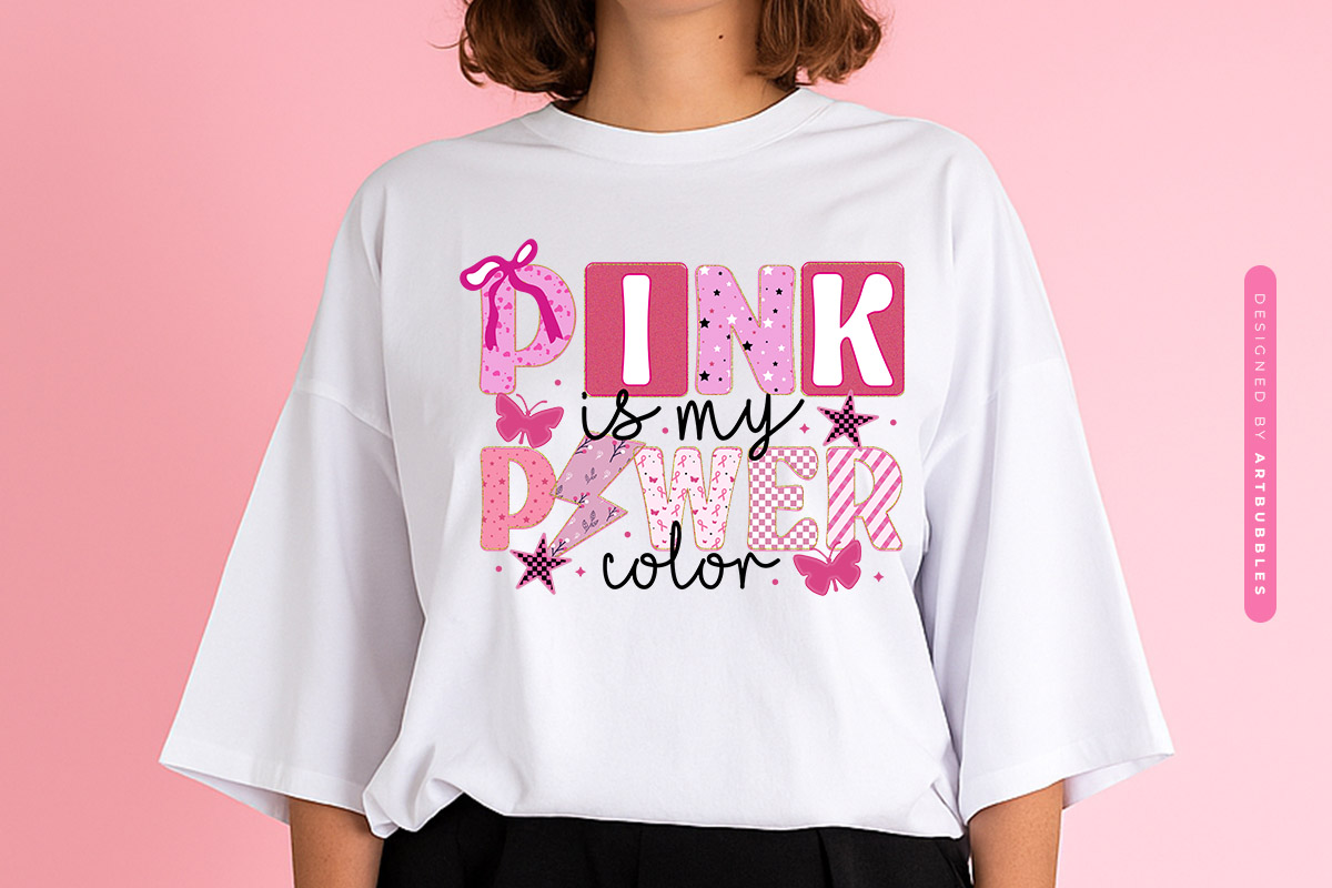 Pink is My Power Color - Breast Cancer Sublimation Sweatshirt Mockup Image.jpg