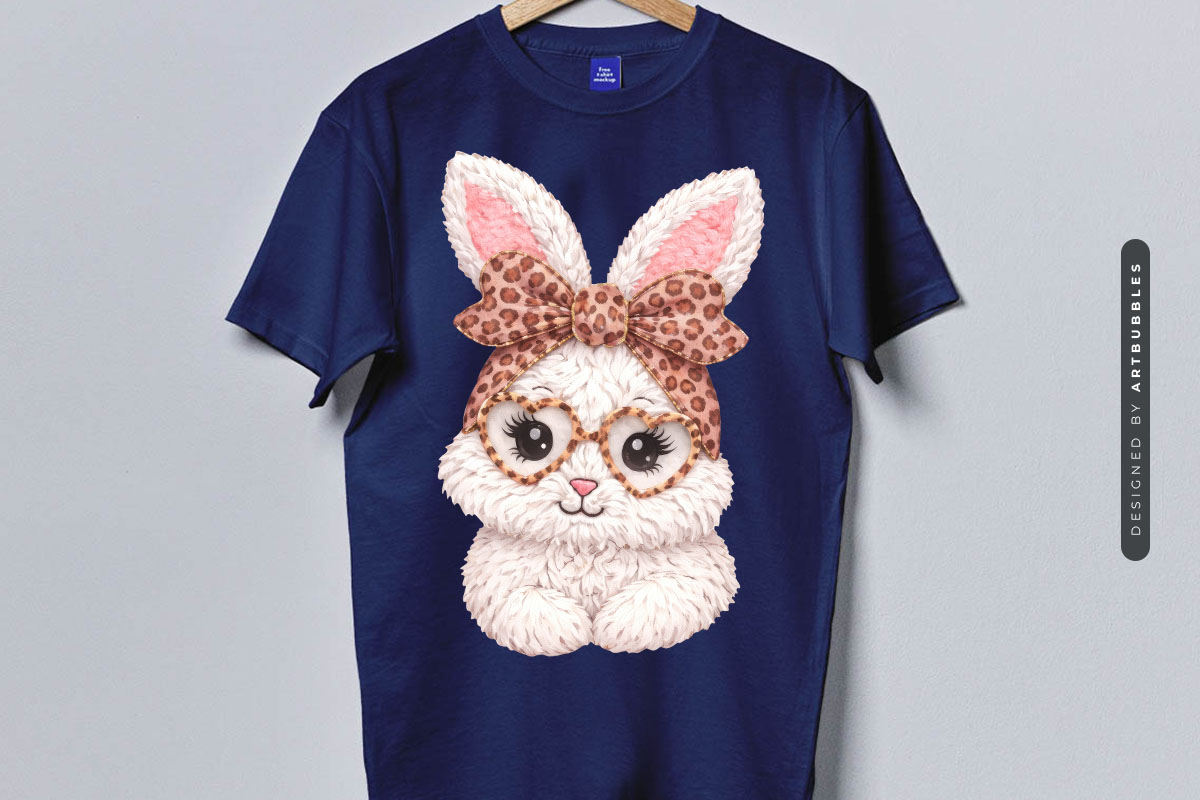Latch Hook Yarn Bunny Sublimation Transfer Tshirt Mockup Image.jpg