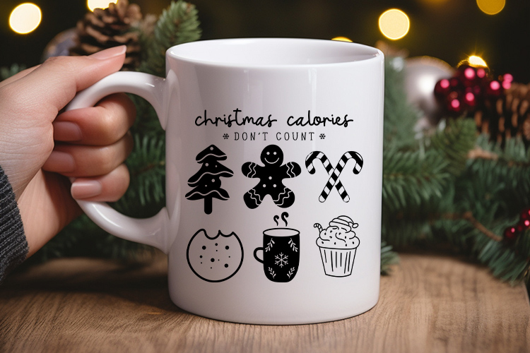 Boho Christmas Calories Don't Count SVG Design Mug Mockup Image.jpg
