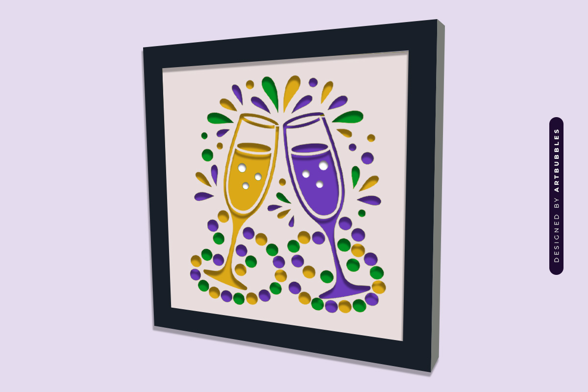 Layered Mardi Gras Cocktail Shadow Box SVG Image 2.jpg