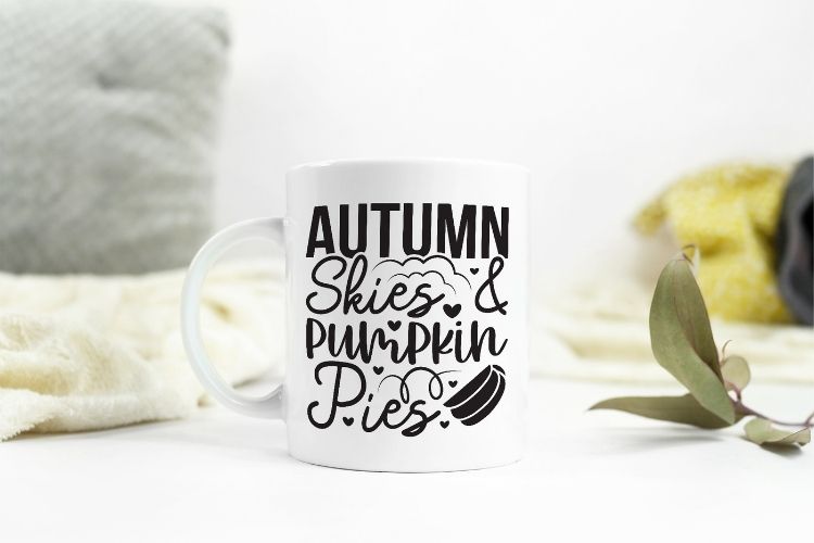 Autumn Skies & Pumpkin Pies - Fall SVG Design Mug Mockup Image.jpg