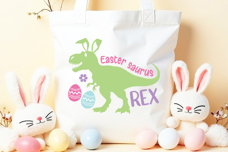 Easter Saurus Rex SVG File Tote Mockup Image.jpg