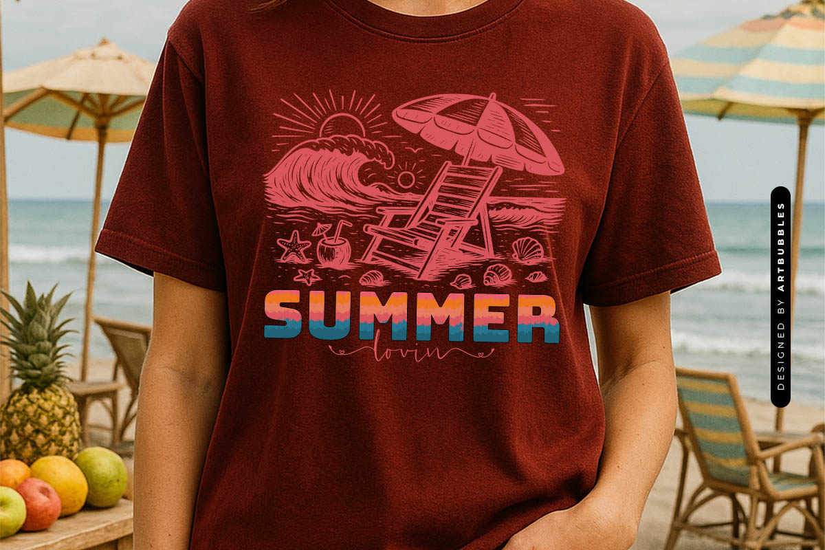Summer Lovin PNG Sublimation Transfer T-shirt Mockup Image.jpg
