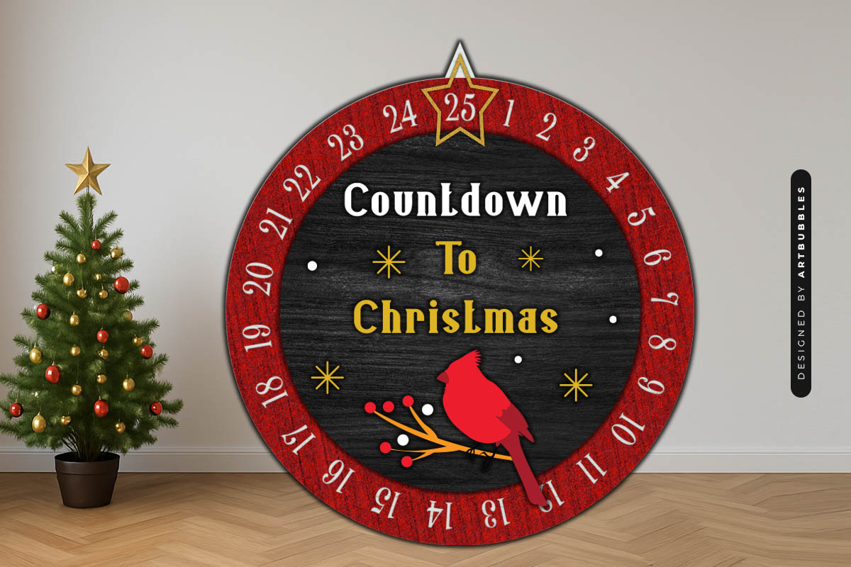 Red Cardinal Countdown to Christmas SVG Image.jpg