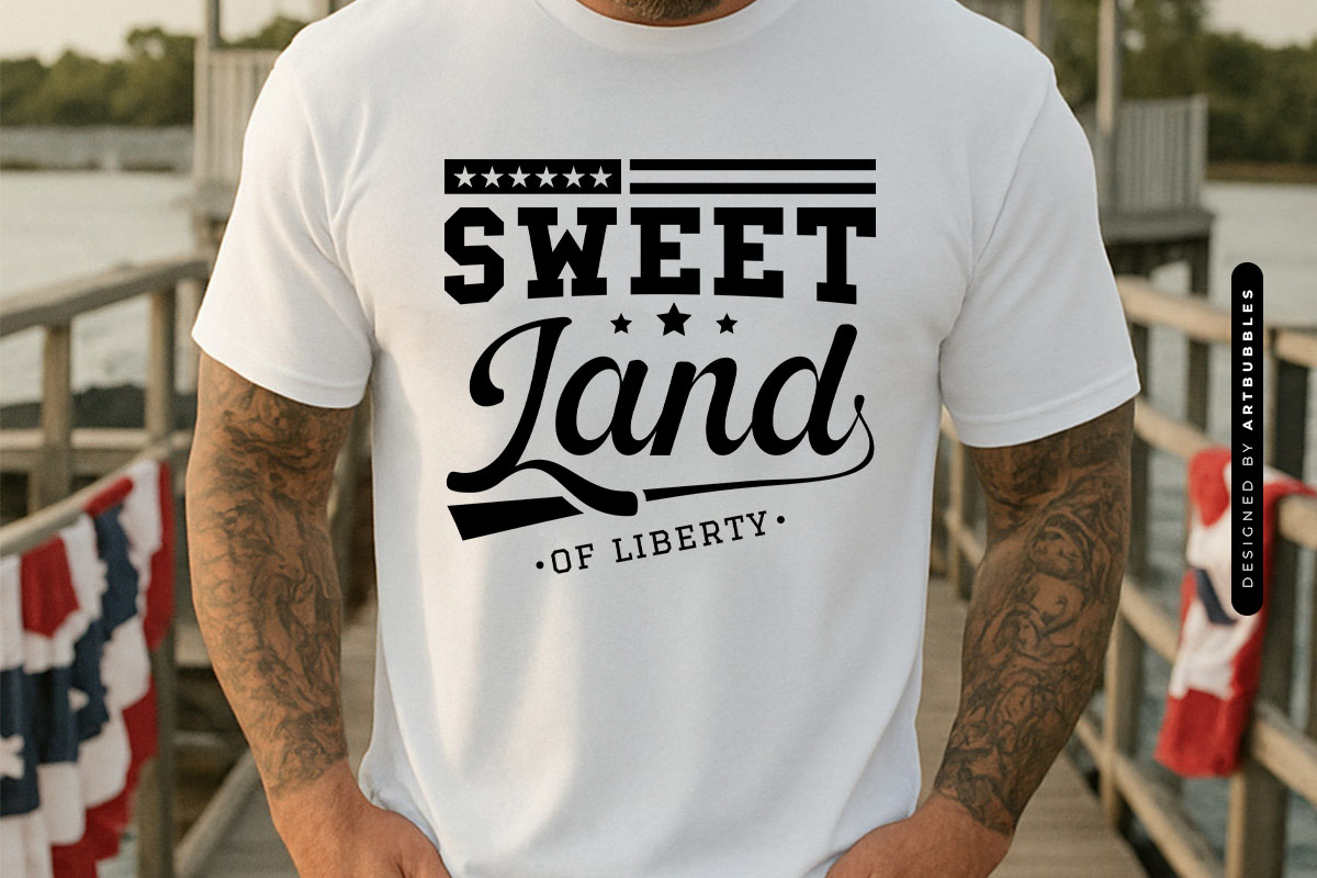 Sweet Land of Liberty - Cute 4th of July SVG T-shirt Mockup Image.jpg