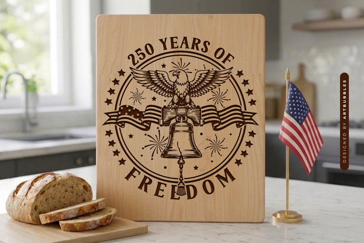 250 Years of Freedom Cutting Board SVG PNG