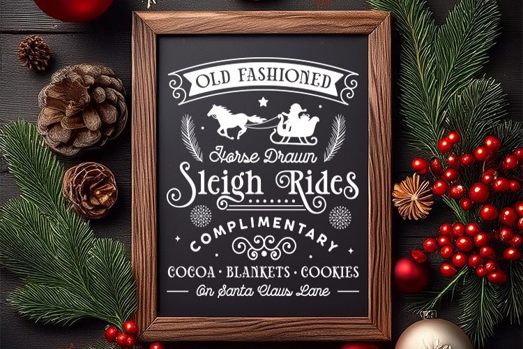 Horse Drawn Sleigh Rides - Christmas Farmhouse Sign SVG Image 2.jpg