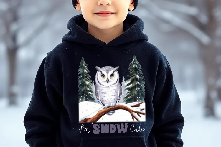 I'm Snow Cute - Vibrant Winter Kids Sublimation Hoodies Mockup Image.jpg