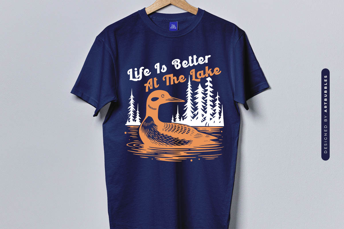 Life is Better at the Lake SVG PNG Blue Shirt Mockup Image.jpg