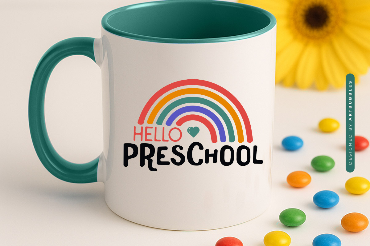 Hello Preschool - Back to School Rainbow SVG Mug Mockup Image.jpg