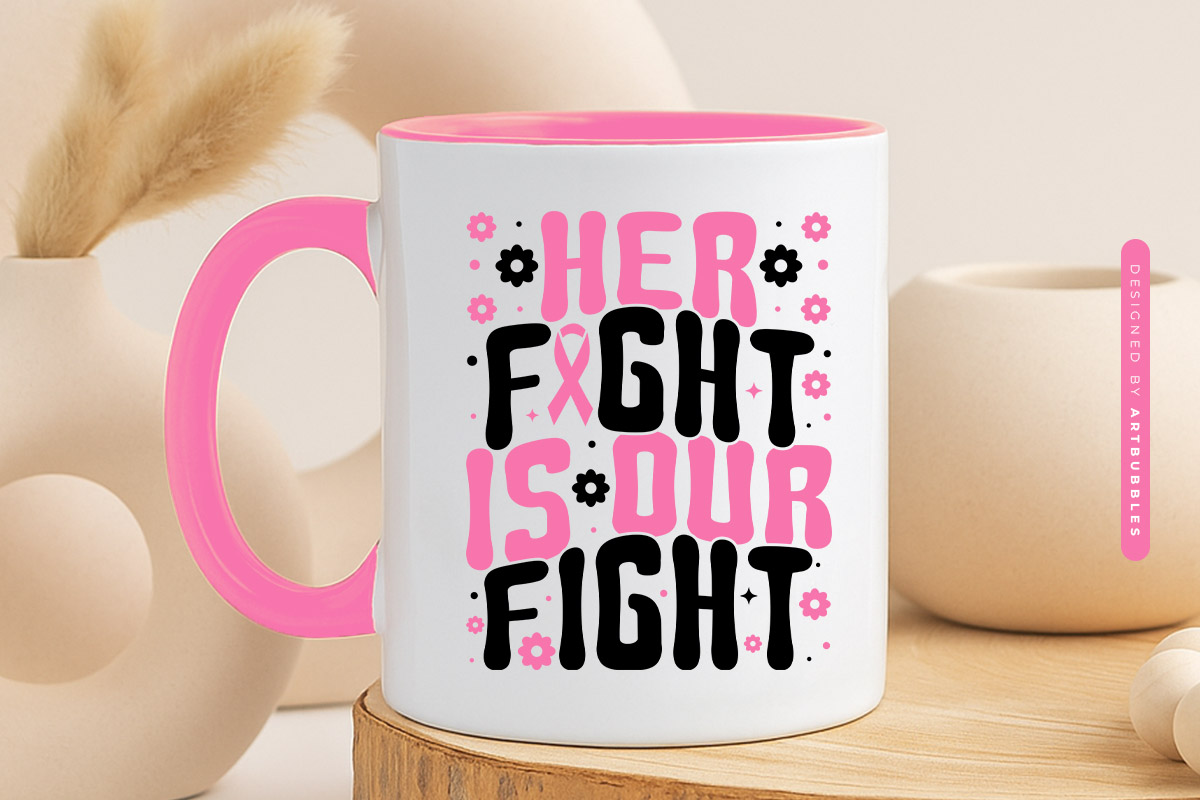 Her Fight is Our Fight - Retro Breast Cancer SVG Mug Mockup Image.jpg